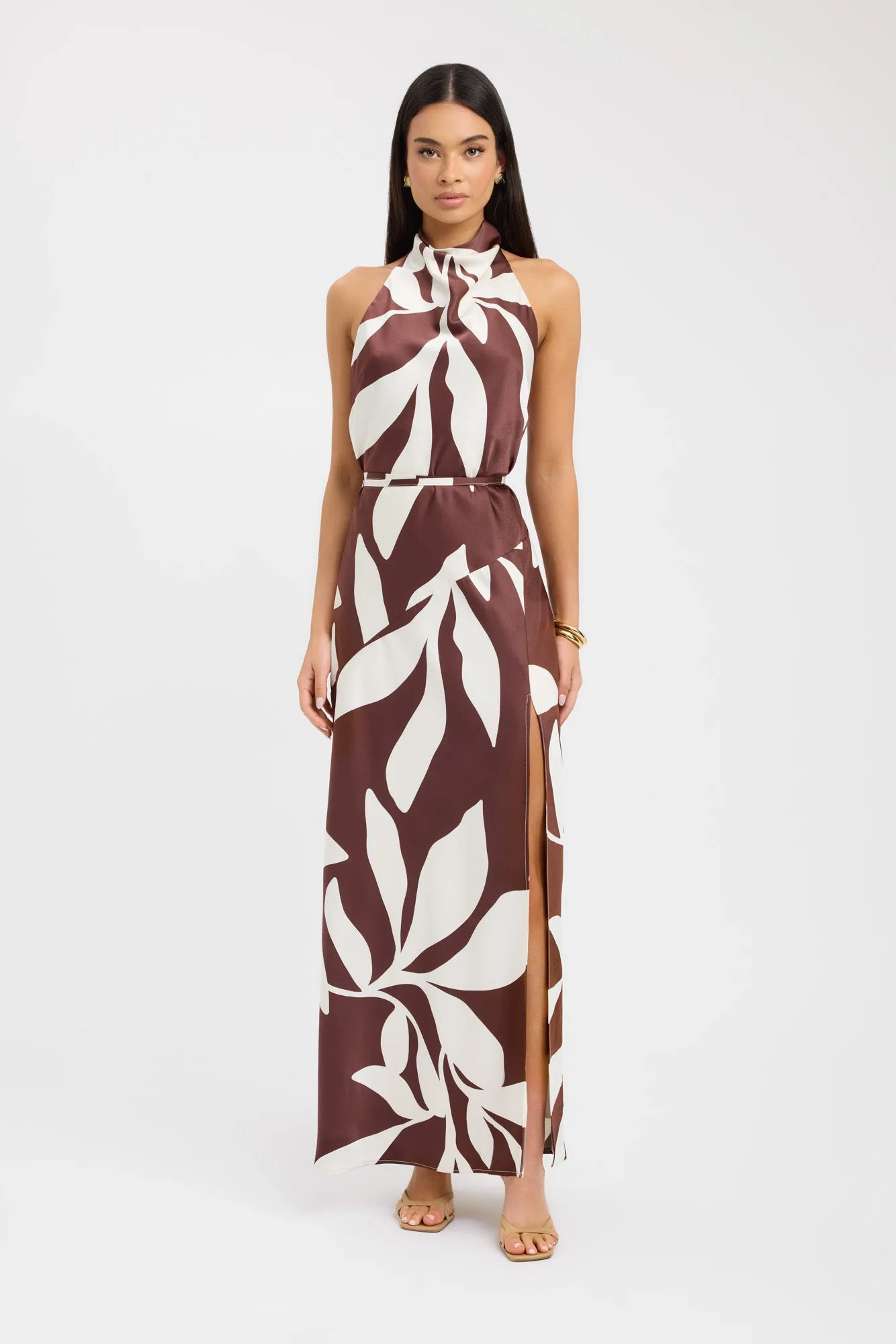 Korean Fresh Wynnie High Cowl Maxi Dress