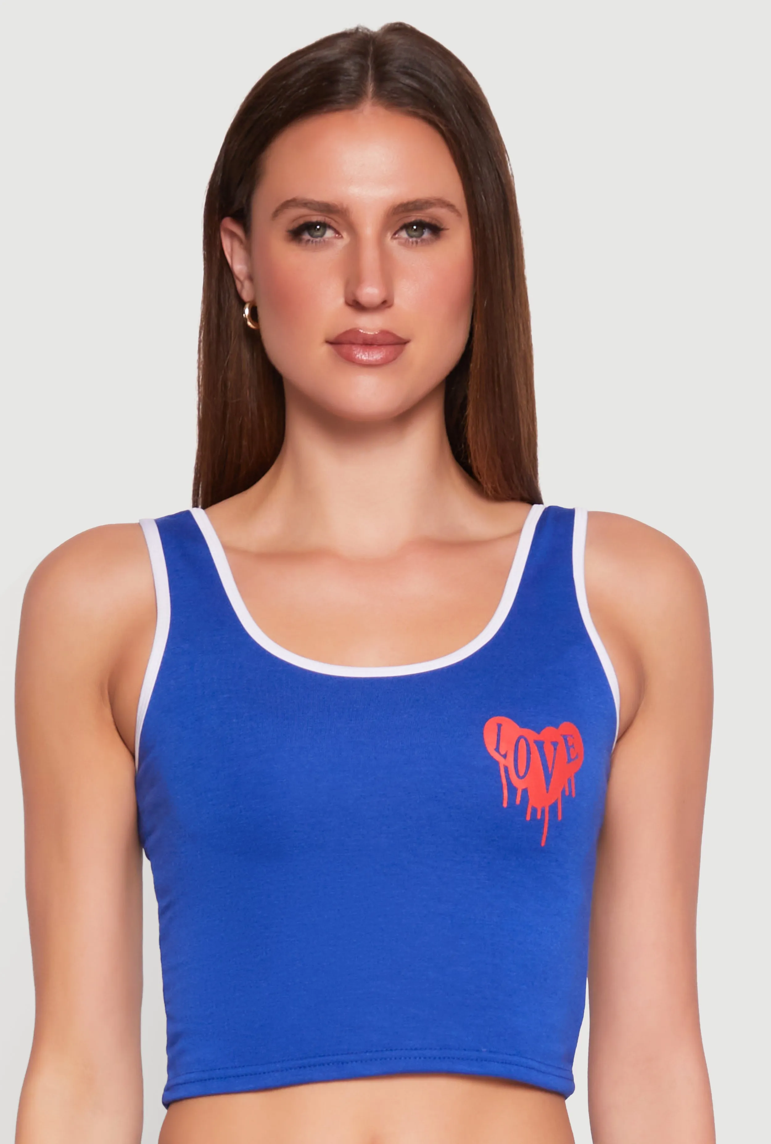 poor sealing Love Contrast Trim Cropped Tank Top