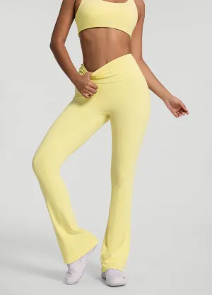 Ruched Flared Leggings Thermal Warm Morning Jog High Stretchability