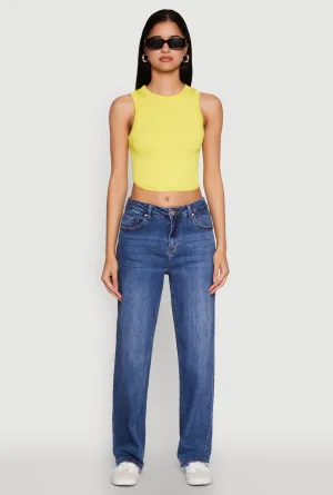 support role Wind Resistant Front Seamless Crew Neck Cropped Tank Top