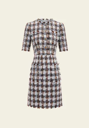 AntiFadeTechnology Team Edge Amber and Light Blue Tweed Dress