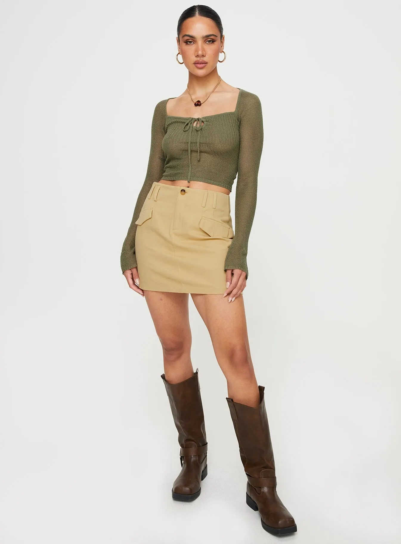 Oritz Cargo Mini Skirt Beige All Occasion Functional Look