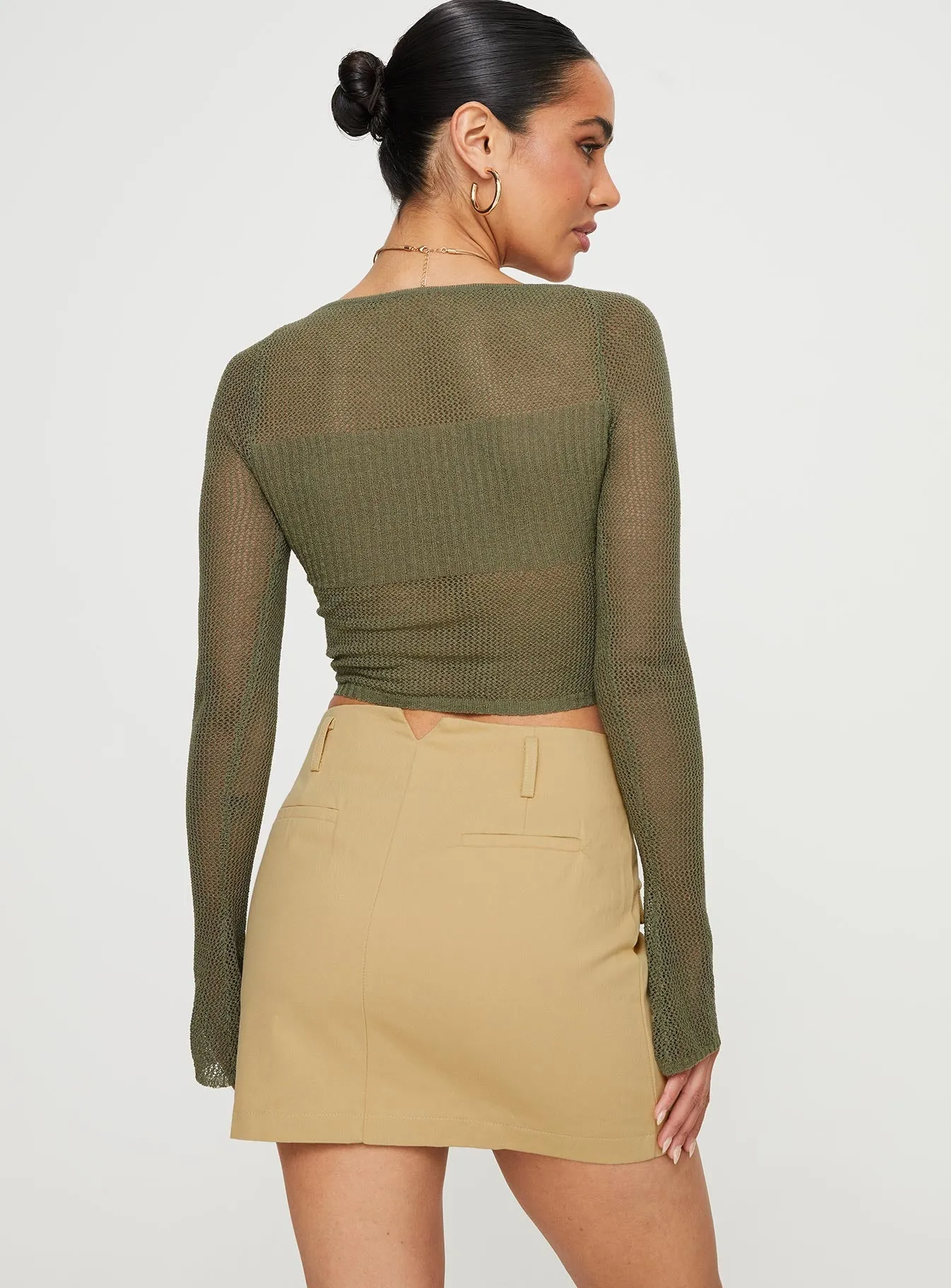 Oritz Cargo Mini Skirt Beige Earth Tones