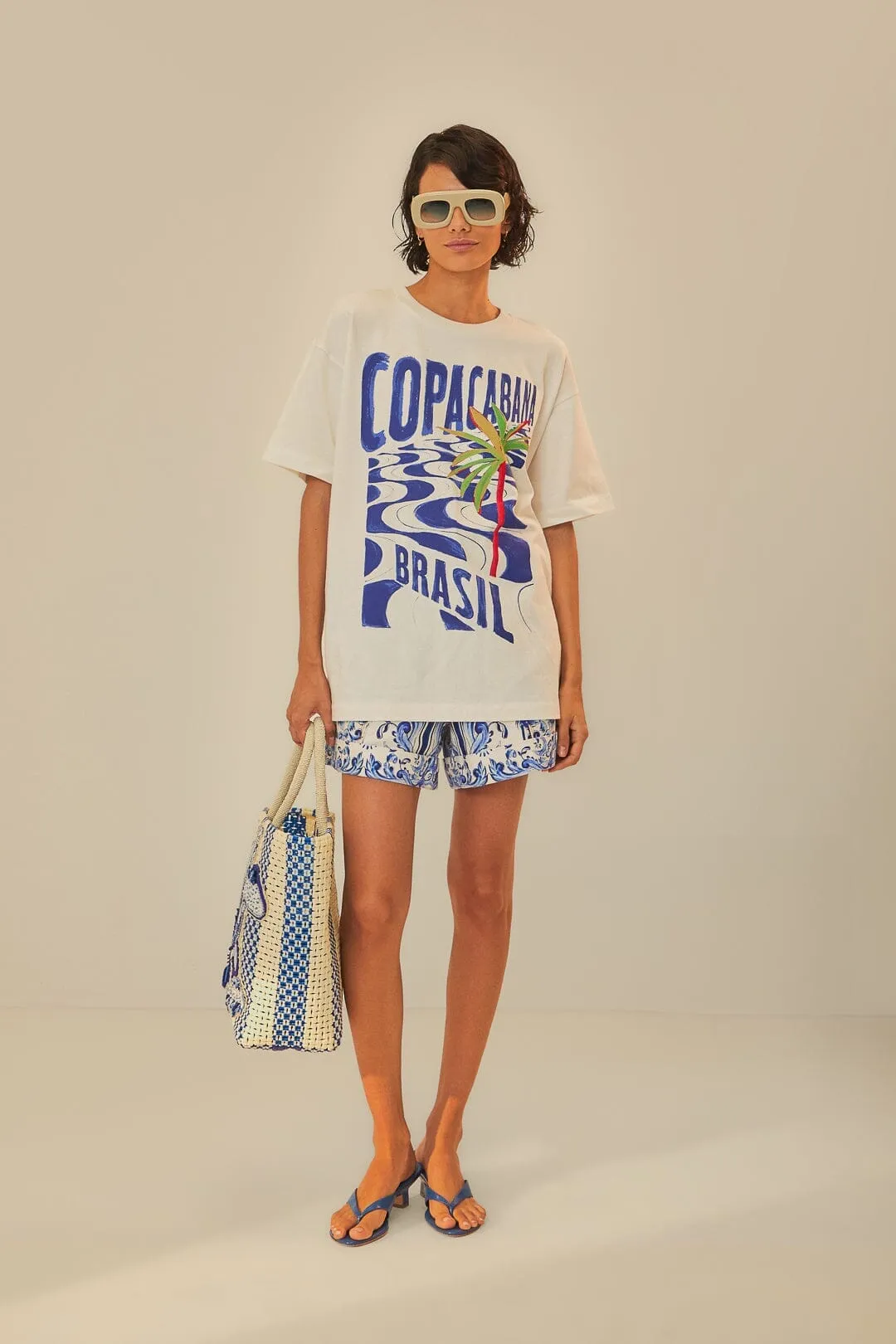 Off-White Copacabana Organic Cotton Relaxed T-Shirt CompressiveFitFabric Airtight Zipper