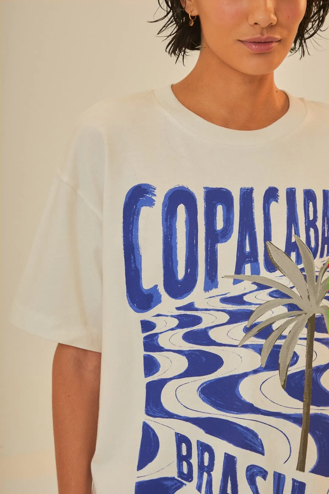 Brave Fit Colorfast Technology Off-White Copacabana Organic Cotton Relaxed T-Shirt