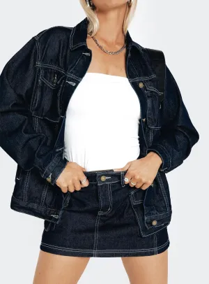 Junie Denim Mini Skirt Indigo Abrasion resistant No Ride Up