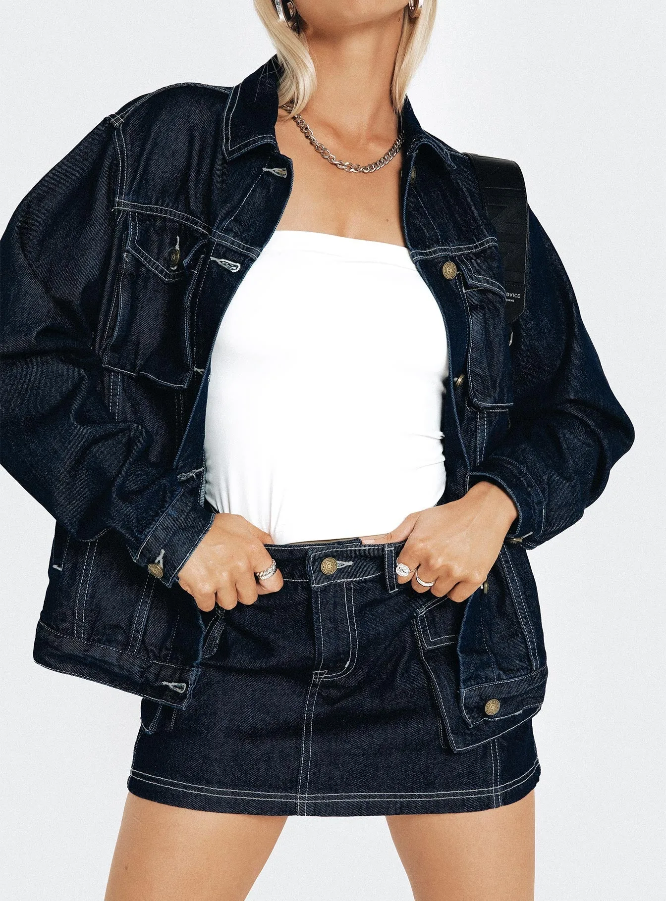 Junie Denim Mini Skirt Indigo Abrasion resistant No Ride Up