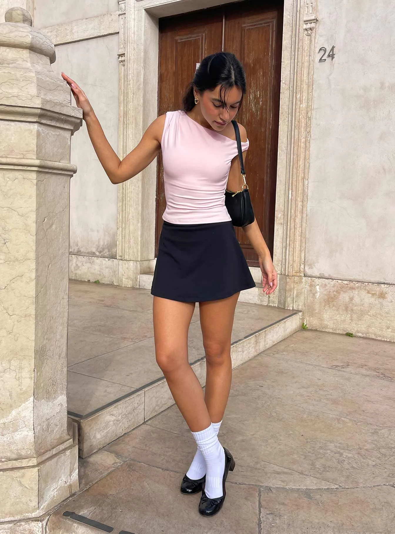 Boutique Exclusive Minimal Design Reema Skort Black