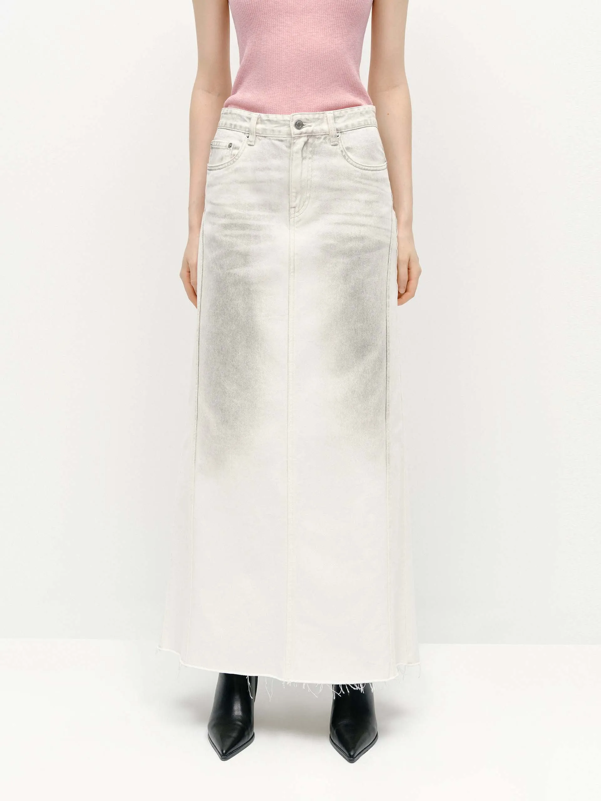 Affordable Fashion Sprayed Detail Denim Skirt