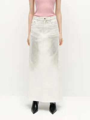 Sprayed Detail Denim Skirt Spring Brunch