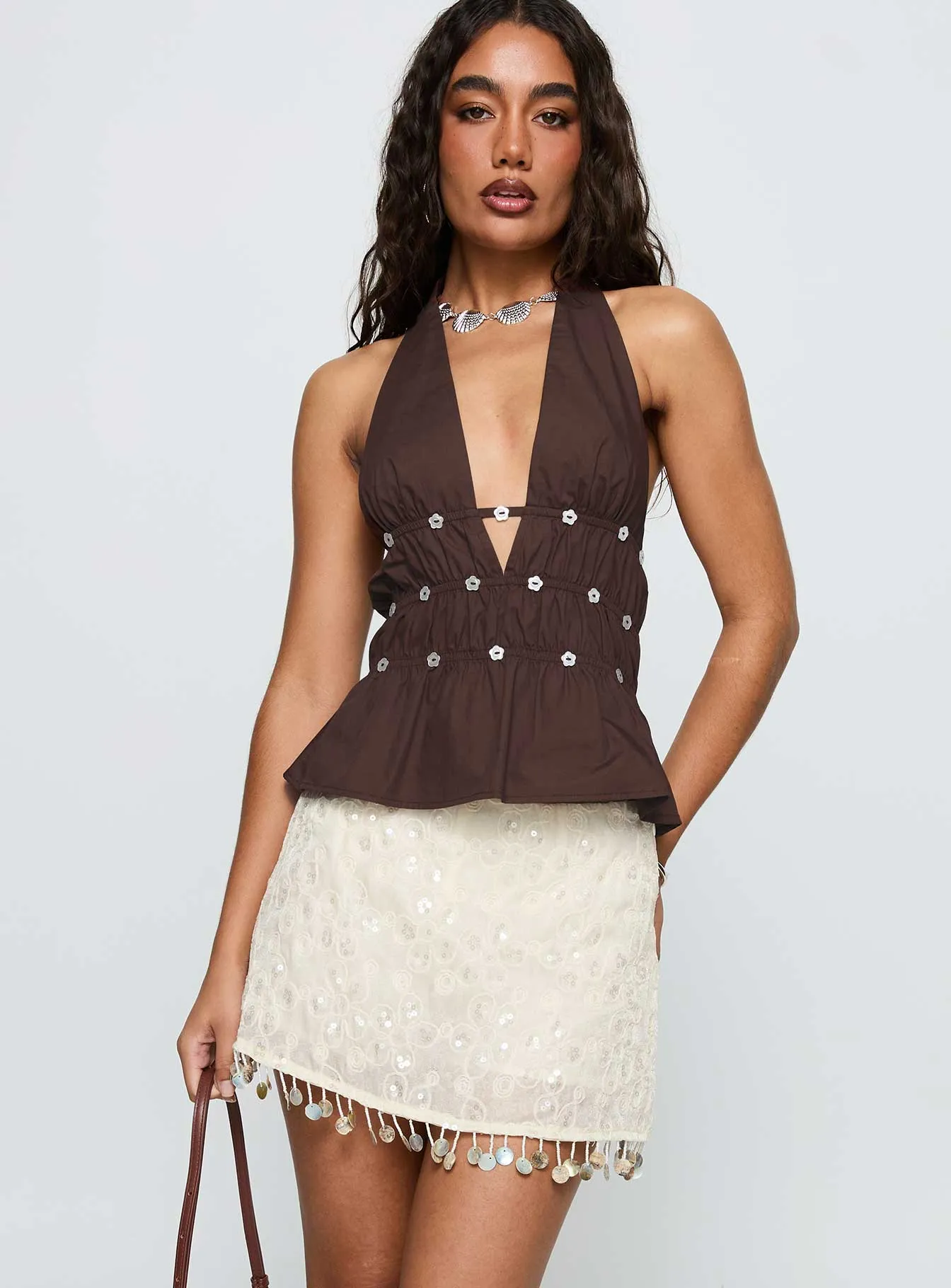 Clean Style Spring Brunch We Made It Sequin Skort Cream