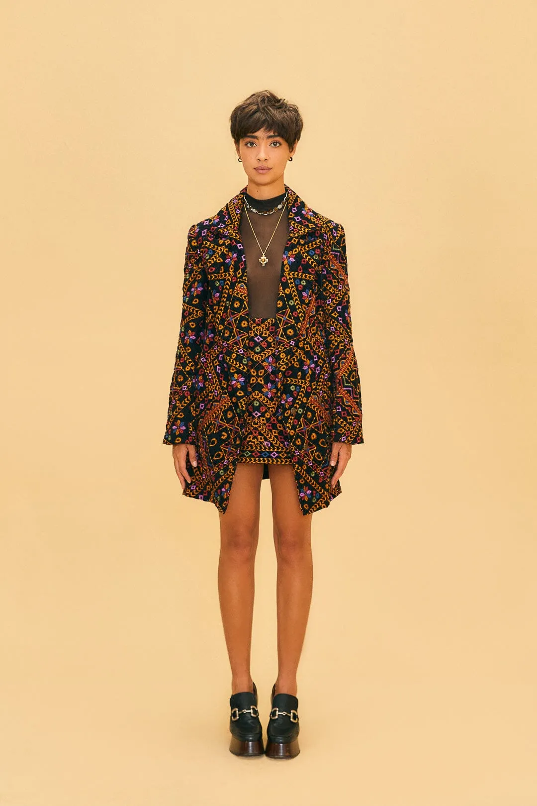 Seasonal Drop Multi Purpose Fabric Embroidered Corduroy Mini Skirt