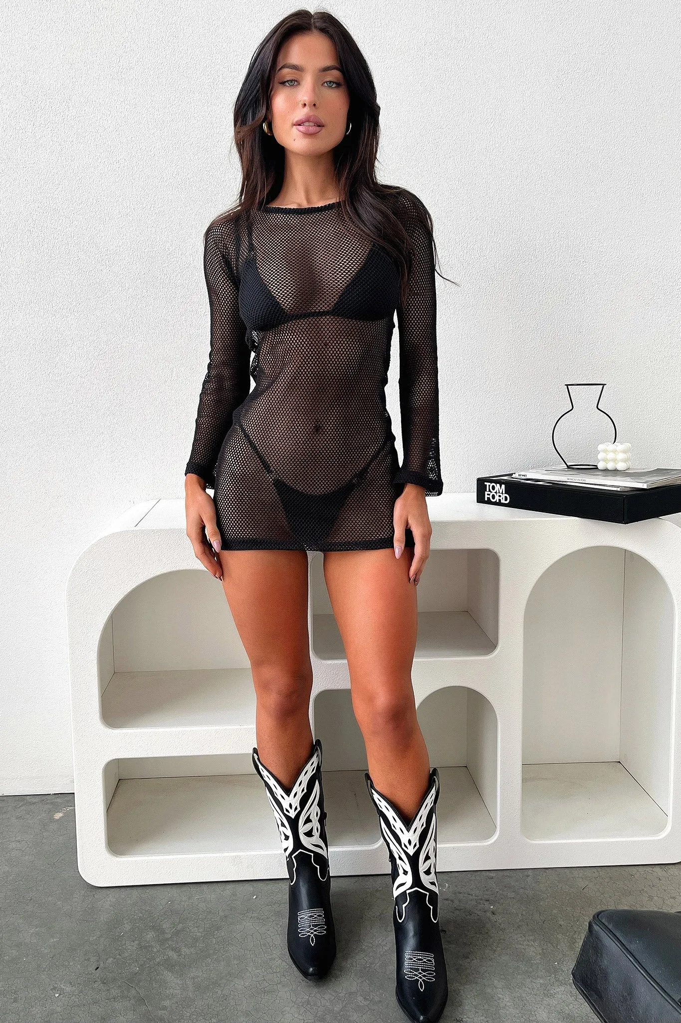 A Line Silhouette Naya Mini Dress - Black