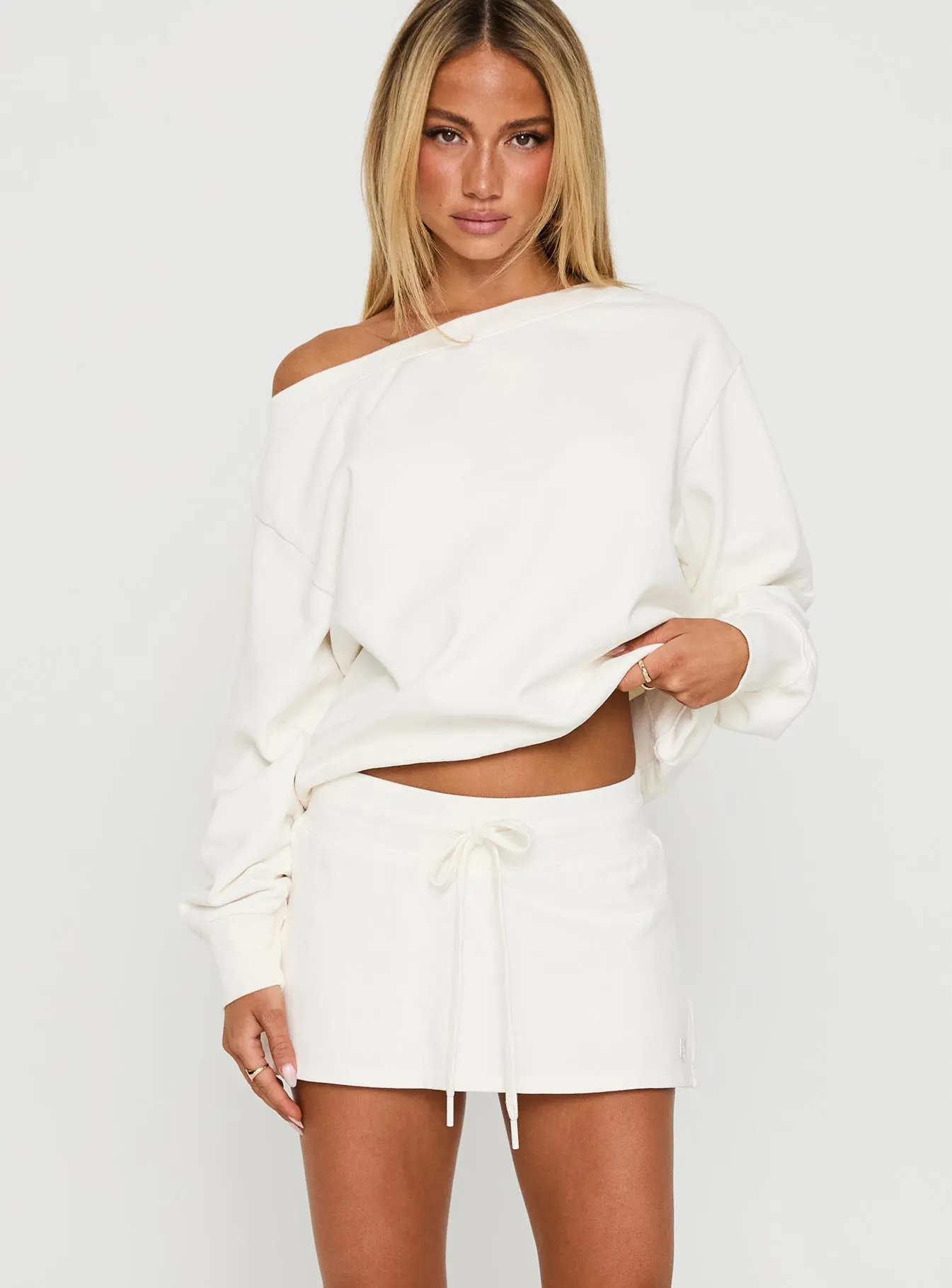 Rhodia Skort Washed White Wrap Closure