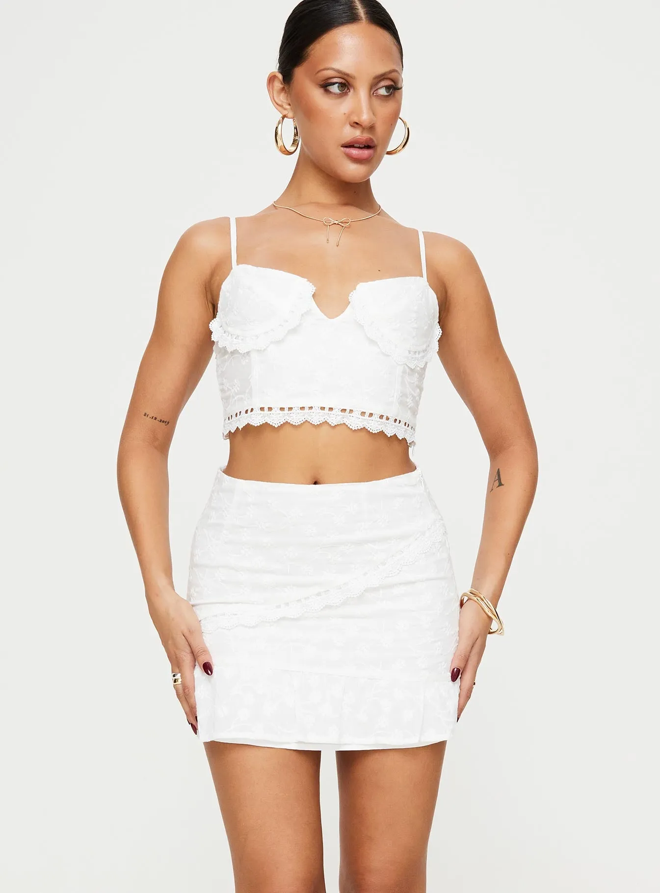 Runway Inspired mix and match Fiora Broderie Set White