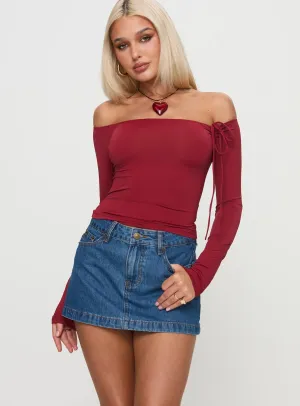 Neat Finish Adjustable Closure Nicolina Low Rise Denim Mini Skirt Light Wash Petite