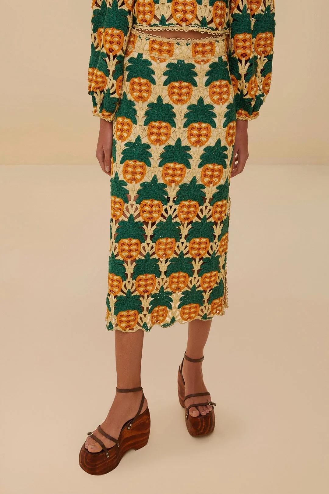 Sand Pineapple Crochet Skirt Crisp Look Minimalist fashion