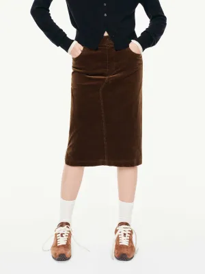 Straight Cut Corduroy Skirt Everyday Style Soft Outfit