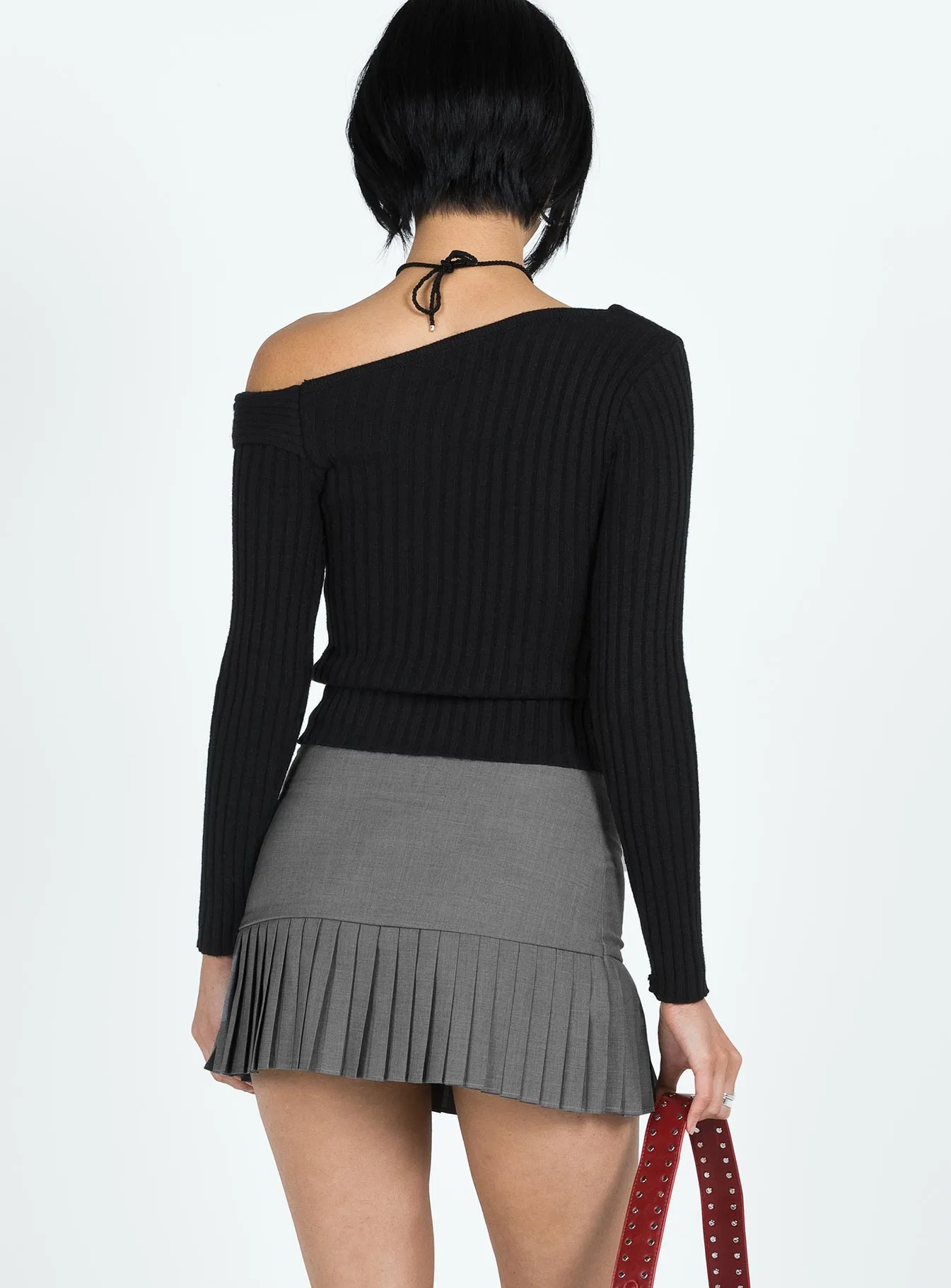 Celebrity Style Non Irritating Texture Gina Mini Skirt Grey