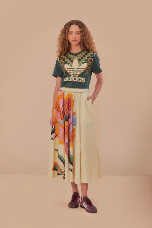 Rolled Hem Beige Lucy Floral Maxi Skirt