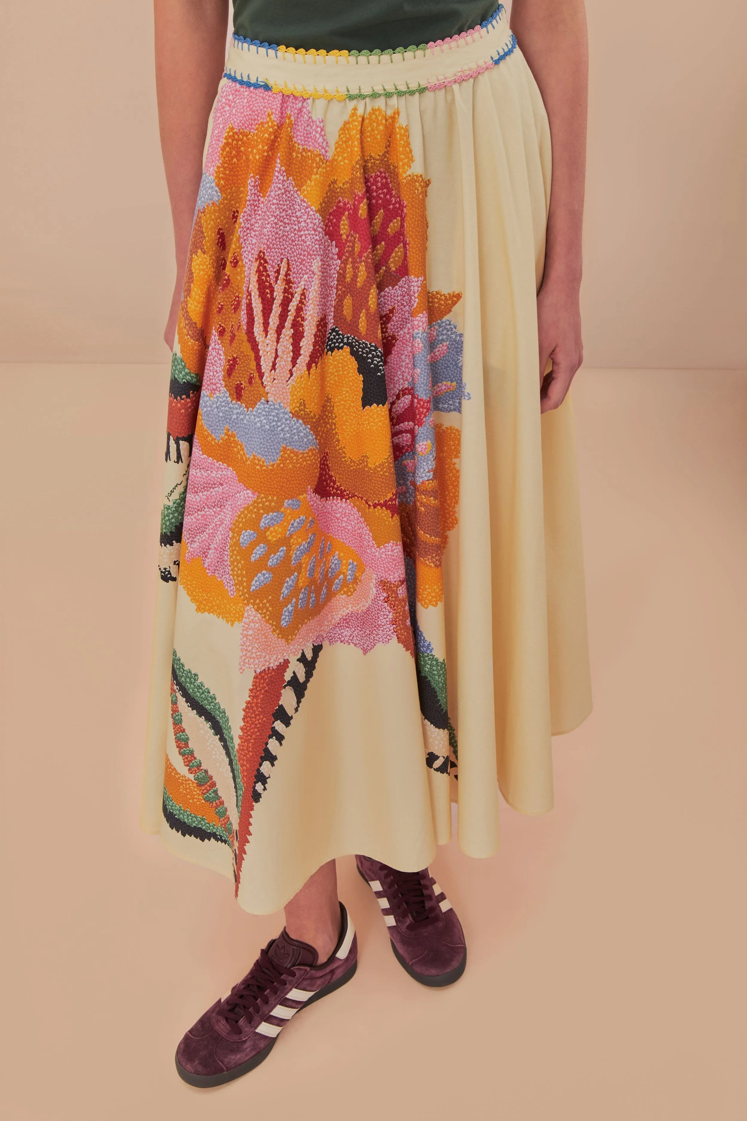 City Style Sleek Vibe Beige Lucy Floral Maxi Skirt