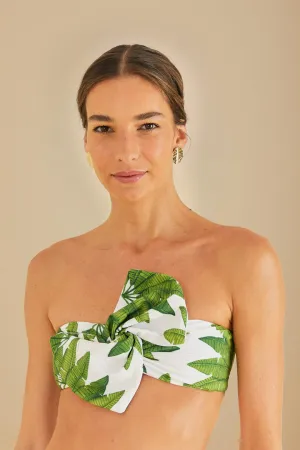 Off-White Palm Fan Bandeau Bikini Top Magic Glow Clean Fit
