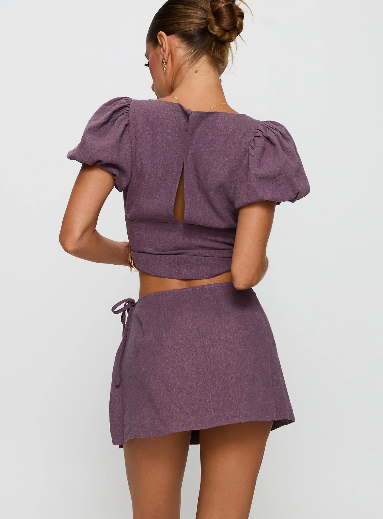 All Season Wear Urban Fit Gulliver Tie Side Mini Skort Mauve