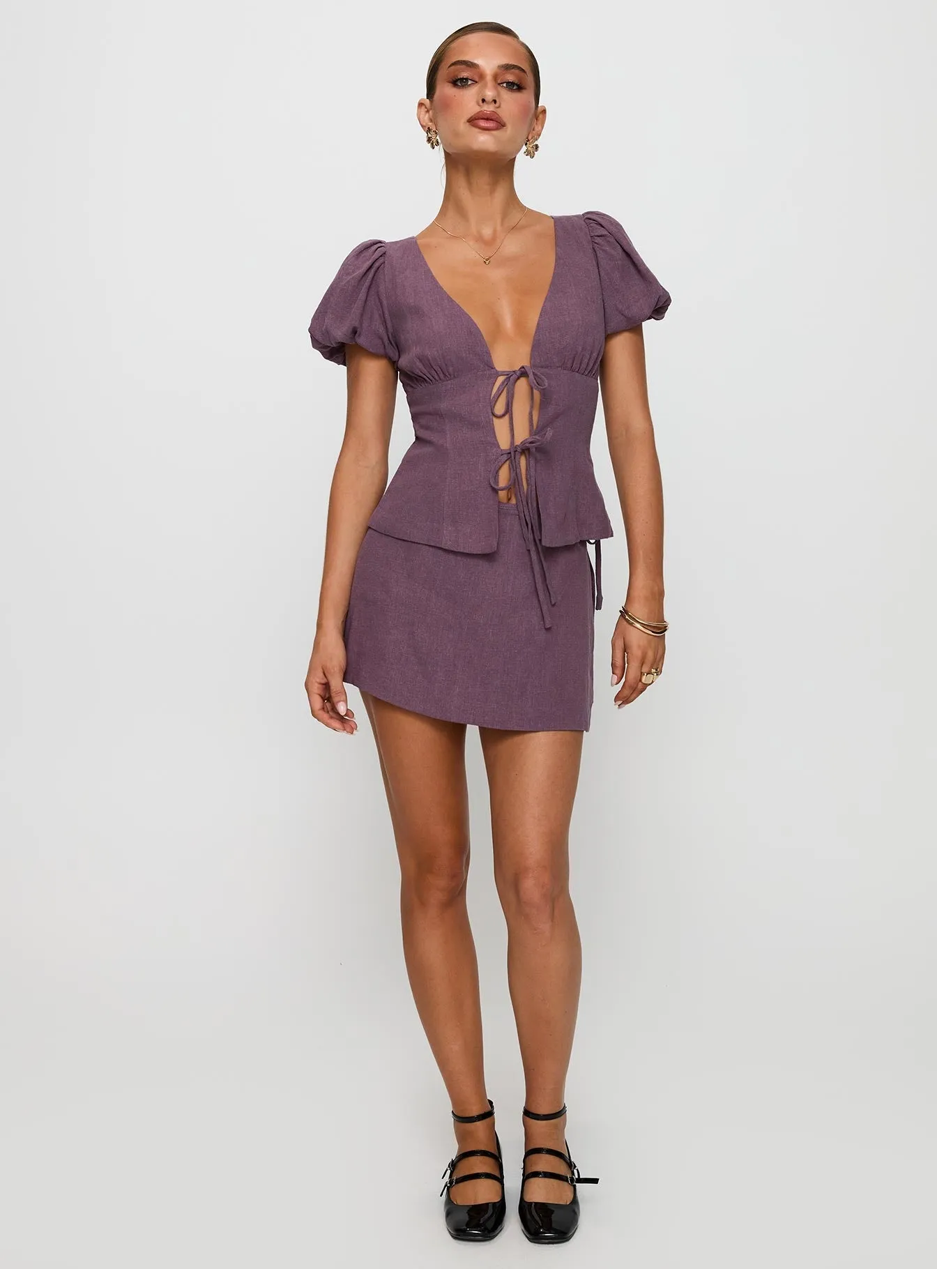 Gulliver Tie Side Mini Skort Mauve Mix Separates