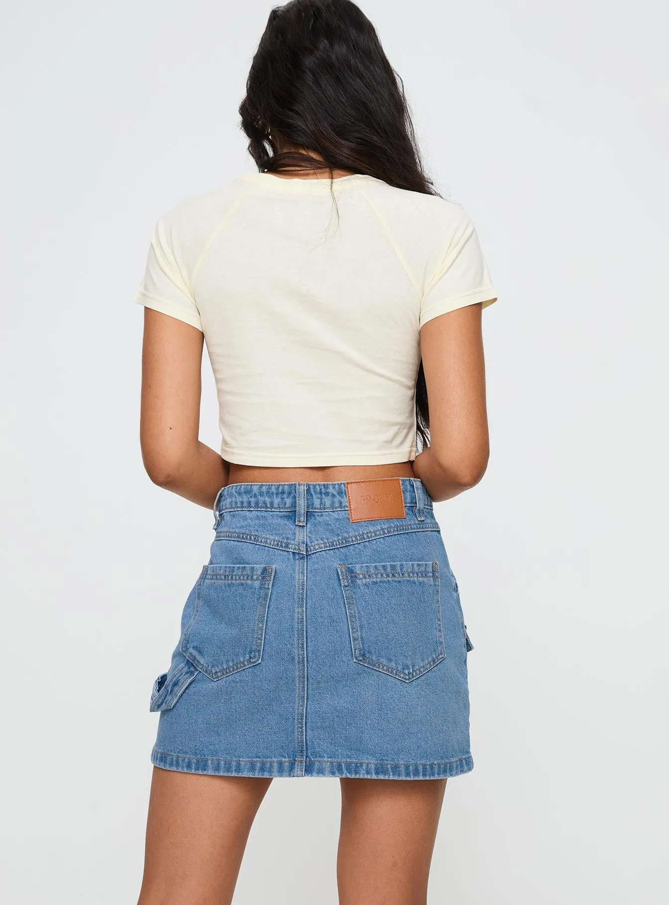 Urban Fit Chillders Denim Mini Skirt Mid Wash Tall