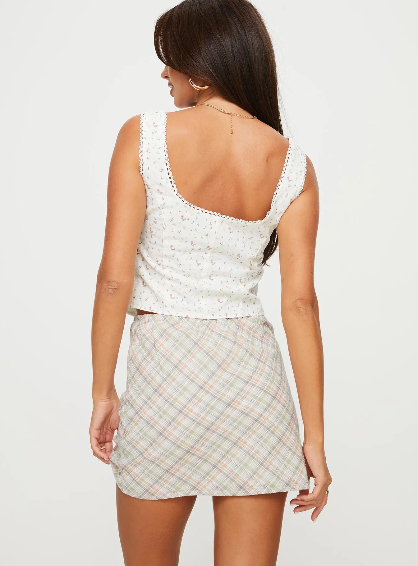 Spring Brunch Twice As Nice Mini Skirt Multi Check