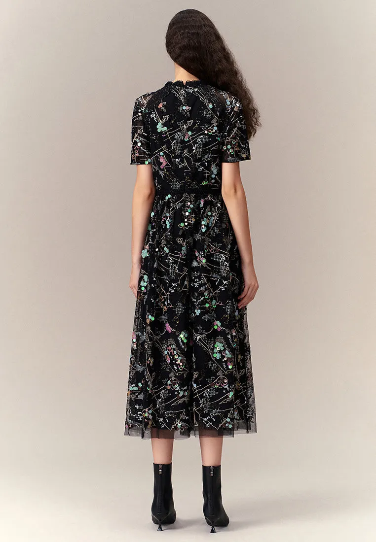 TemperatureRegulating Epic Core Glamorous Sequin-embellished Mesh Dress