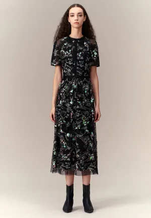 Neo Mode Dream Base Glamorous Sequin-embellished Mesh Dress