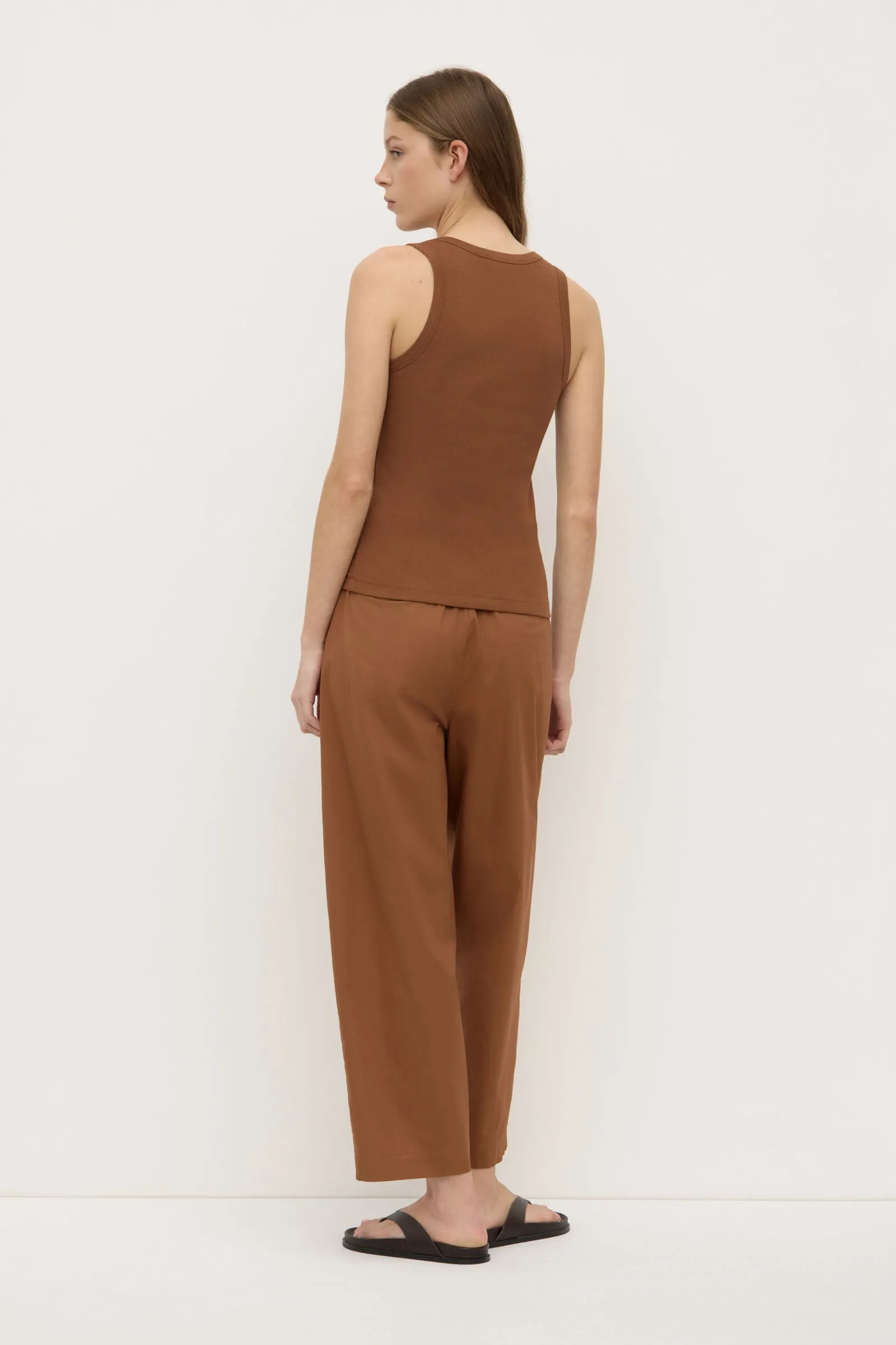 Robyn Scoop Neck Rib Tank Light Wool Planet Care