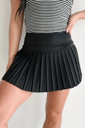 Biodegradable Fabric Play Like A Pro High Rise Pleated Tennis Skirt (Black)