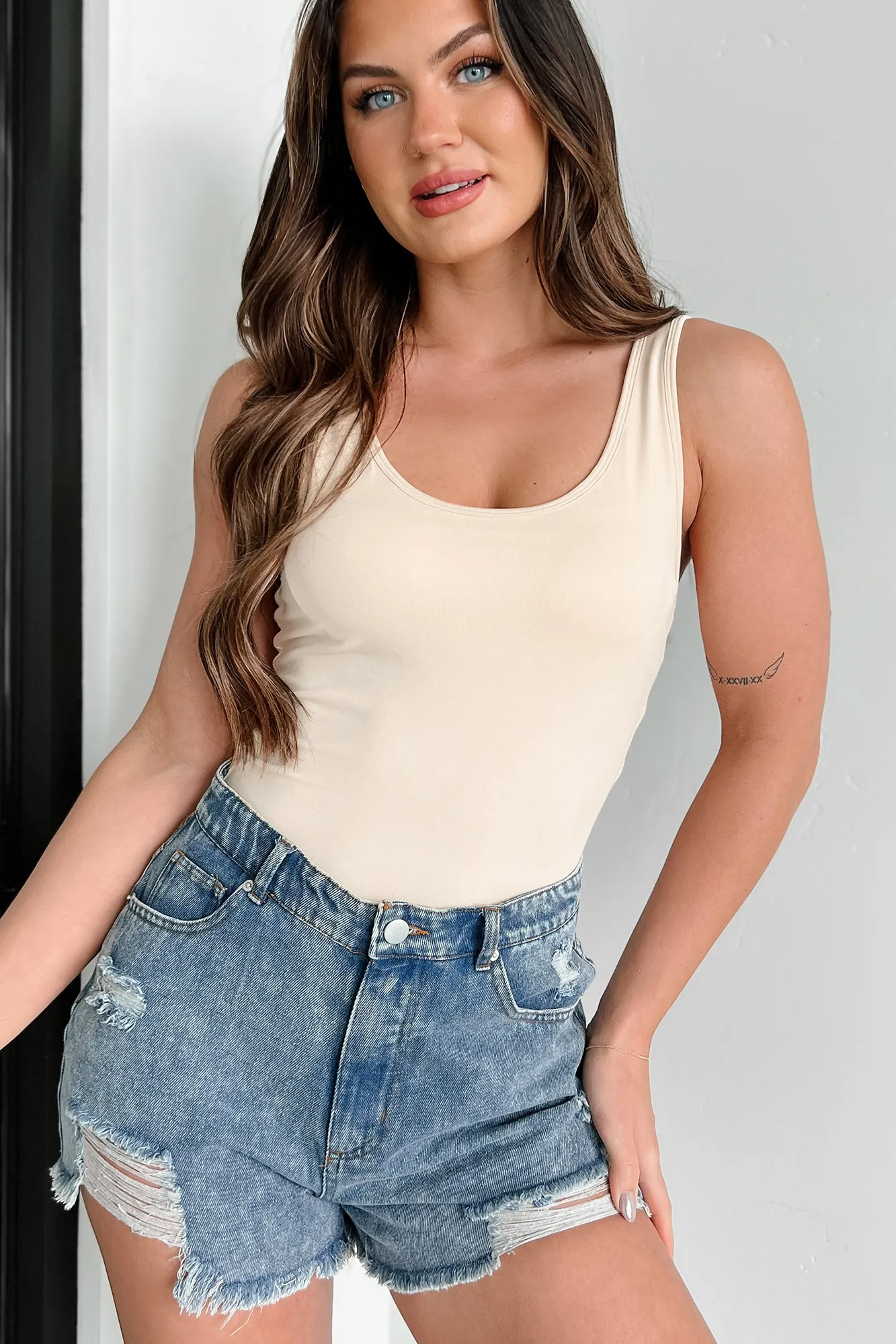 Dance Yoga Everyday Basic Tank Bramisuit (Beige)