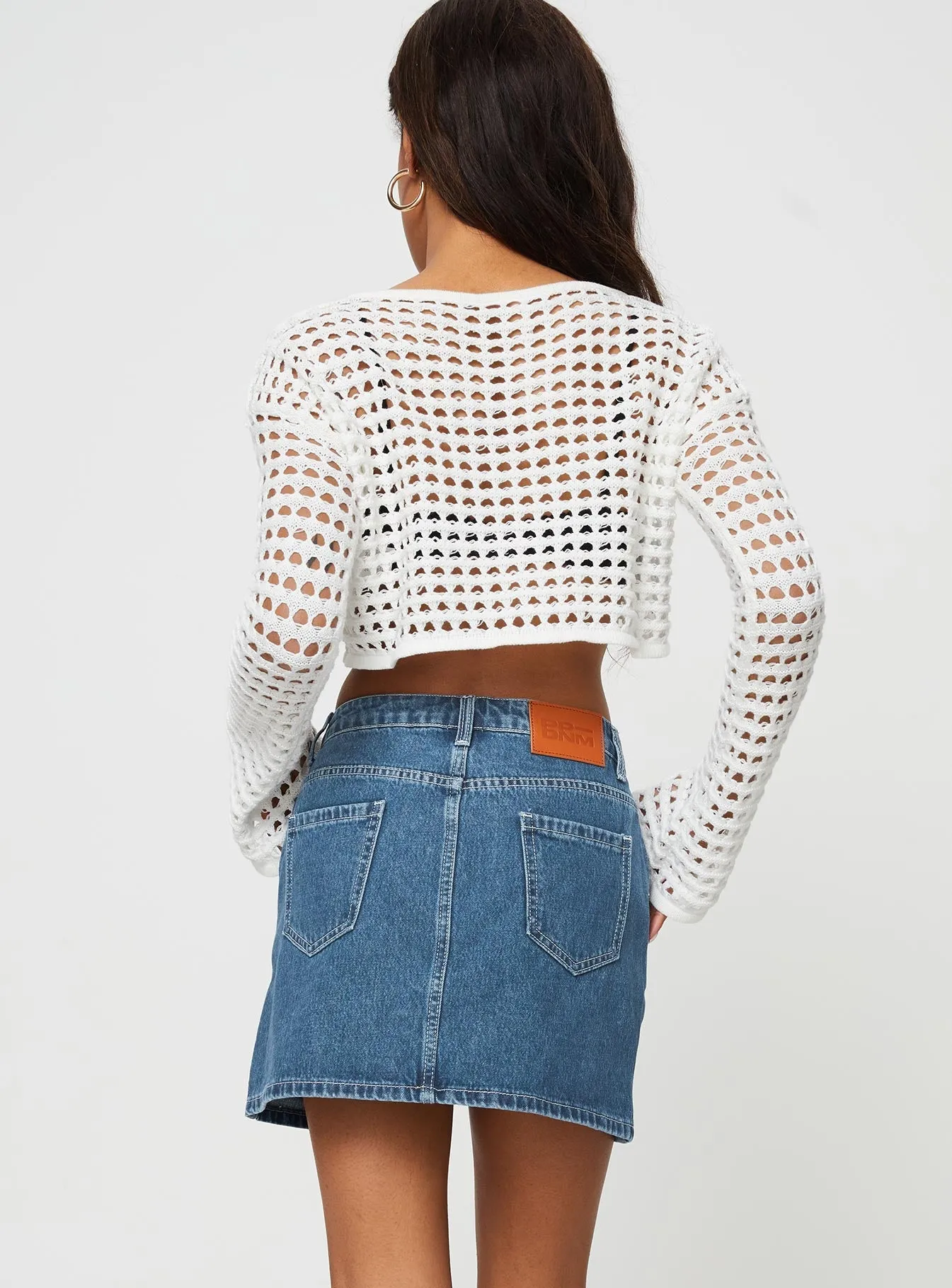 Fresh Aesthetic Breathable Lining Trevina Denim Mini Skirt Mid Wash