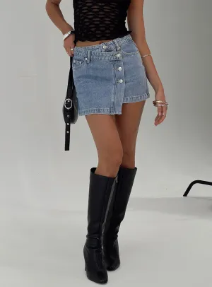 Denis Mini Denim Skirt Light Blue Bold Cut