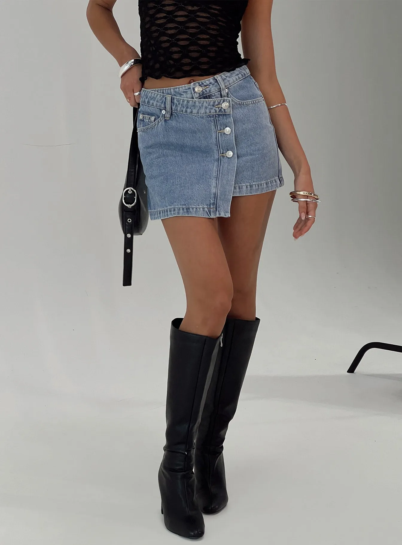 Denis Mini Denim Skirt Light Blue Bold Cut