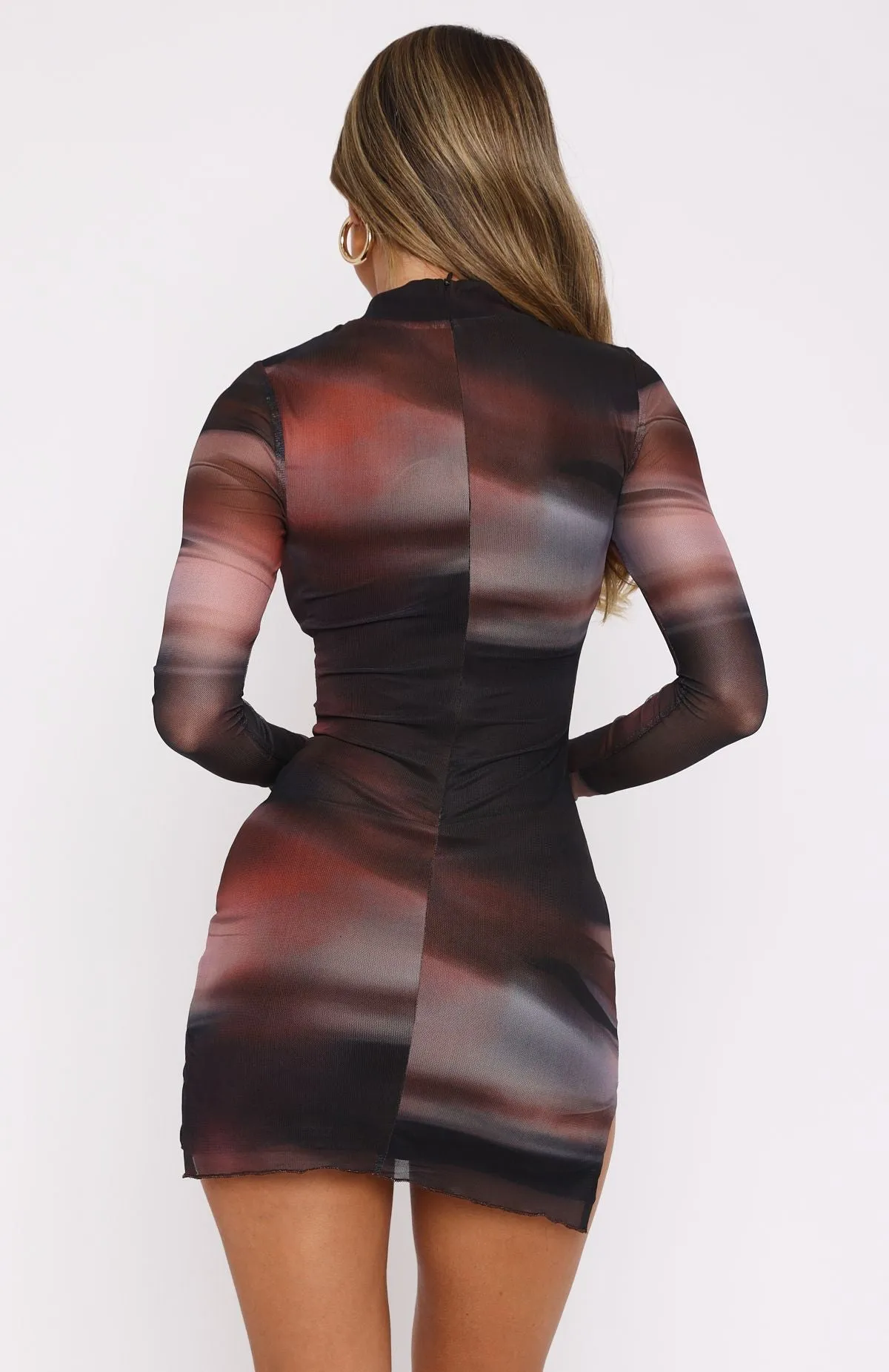 Fatal Attraction Long Sleeve Mini Dress Desert Ombre Dance Light