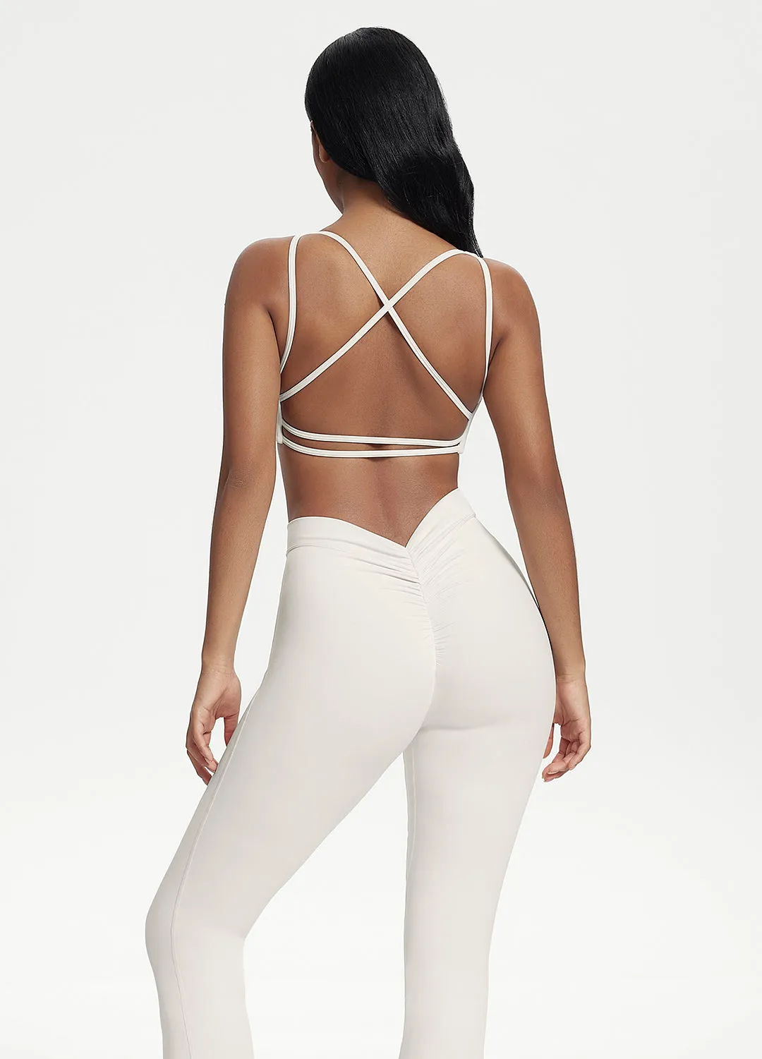 Mesh Ventilation Zones Scrunch Back Flared Leggings