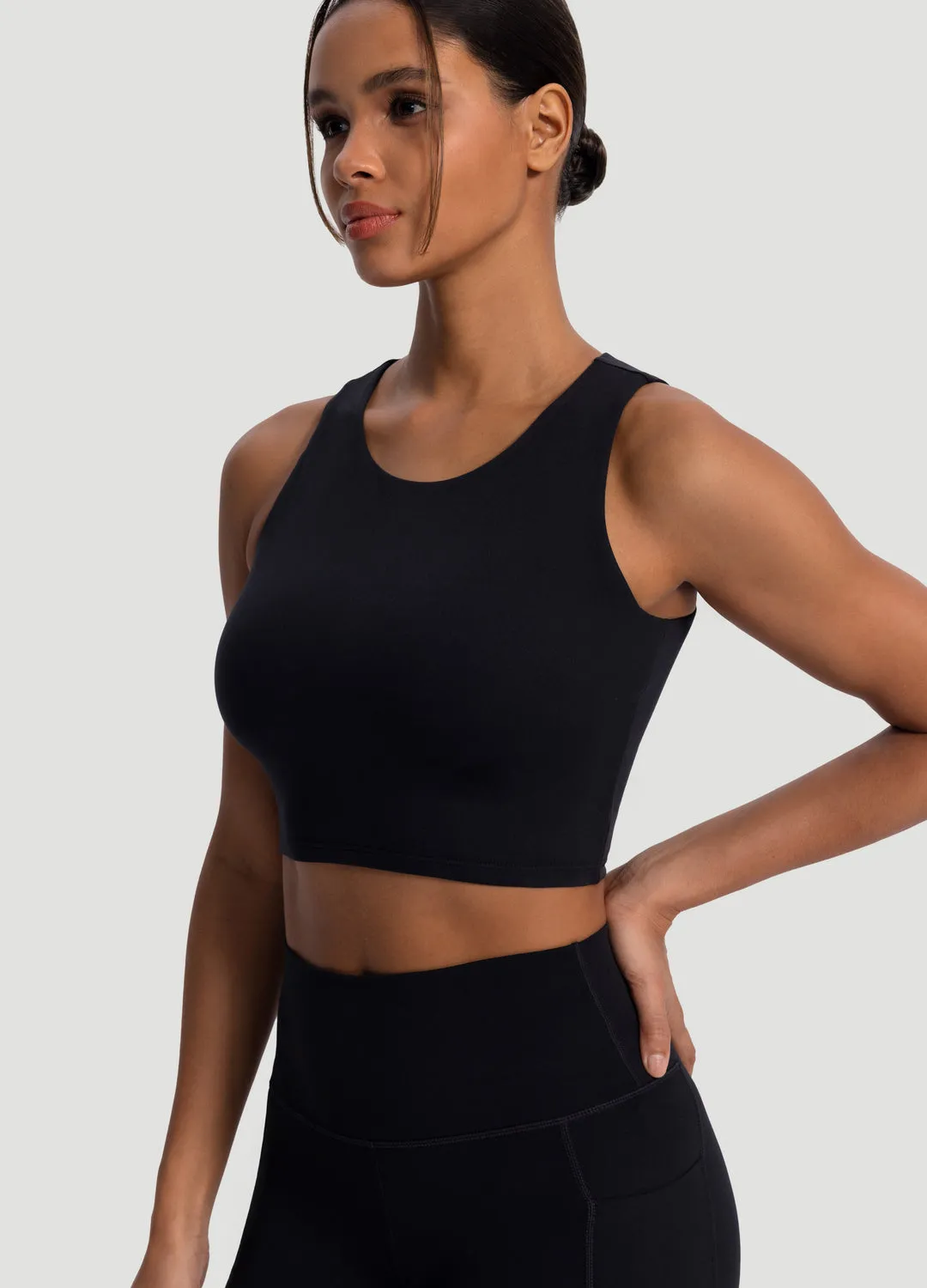 High Neck Cropped Tank Top Security