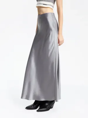 Minimalist fashion Comfy Style High Rise Satin Maxi Skirt