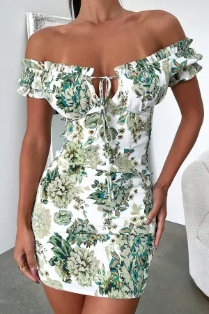 Maisie Dress - Green/White Floral Club Pop Casual yet chic piece
