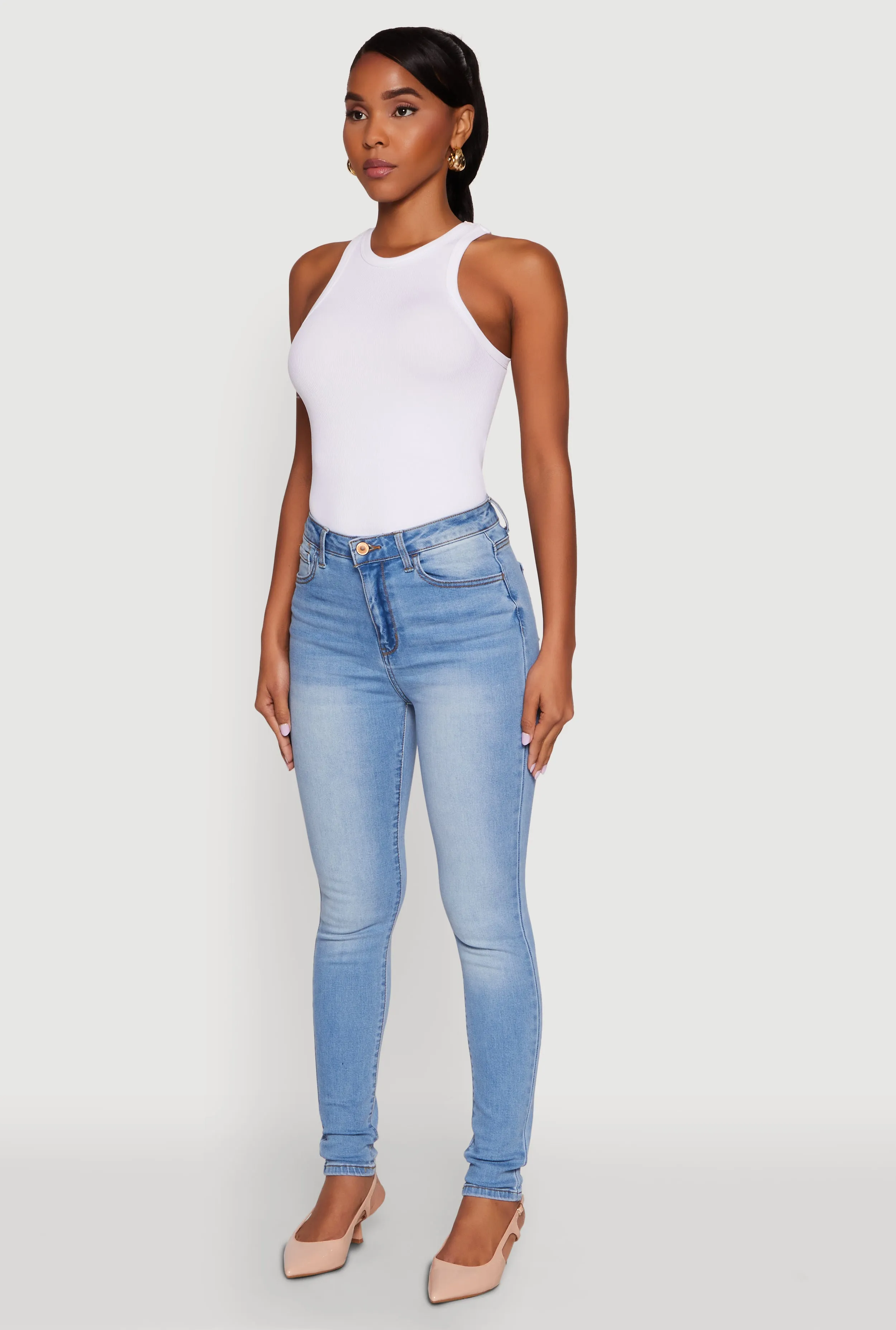WAX Whiskered Rolled Cuff Skinny Jeans Weekend Getaway Trend Setter