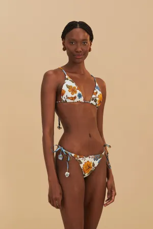 Off-White Garden Scarf Side Tie Reversible Bikini Bottom NonBindingEdges Feather Glow