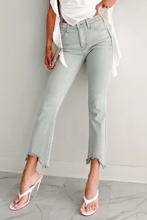 Tulsa Mid Rise Tummy Control Special A Kick Flare Jeans (Light Grey) Relaxed Fit Shirt Versatile Design