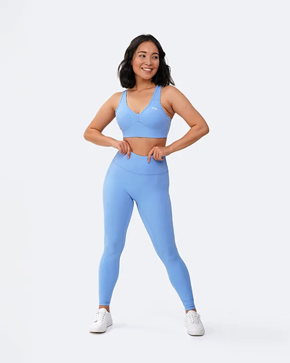 Unisex Style Hiking Trail Bubble Blue High-Waisted Push-Up Leggings