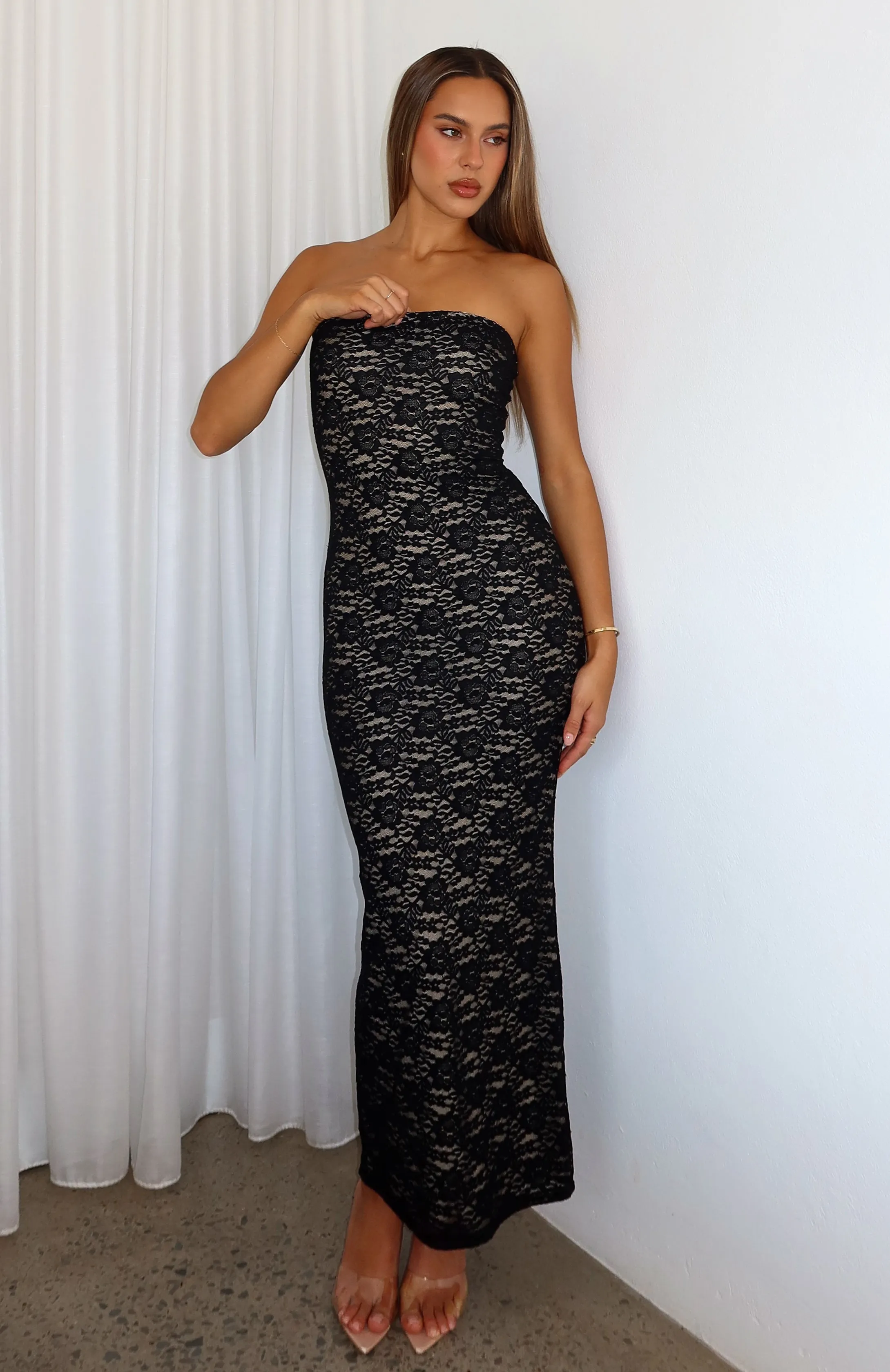 Seamless construction Mad Love Strapless Maxi Dress Black