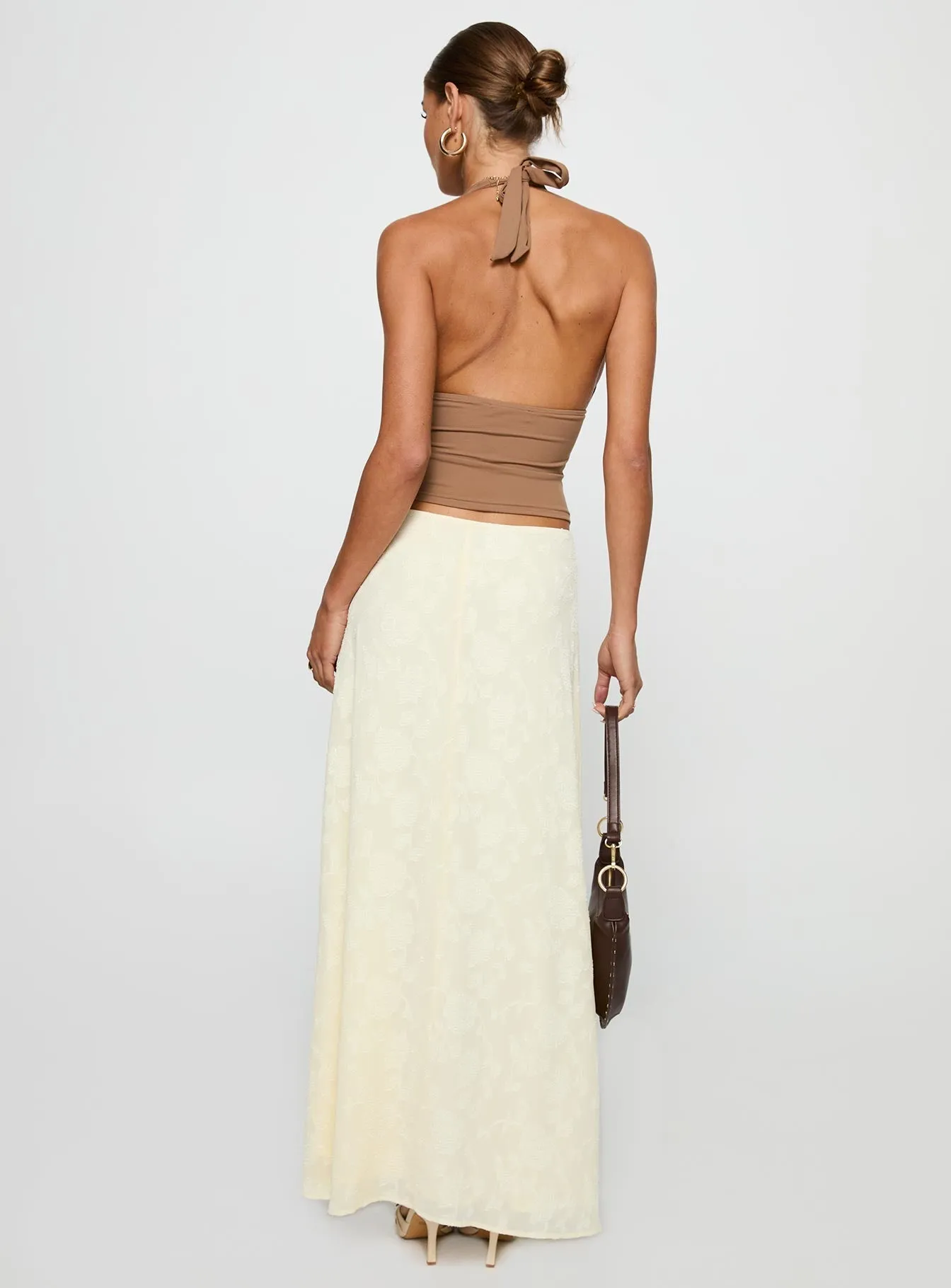 investment piece Handmade Item Su Casa Low Waist Maxi Skirt Yellow