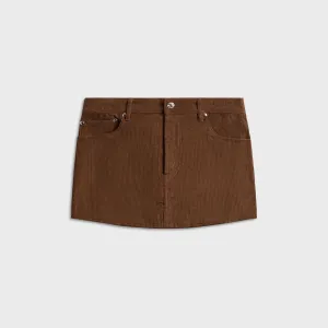 EB Denim Cherry Mini Skirt - Chocolate Corduroy Smooth Edging